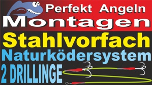 Stahlvorfach Naturkdermontage mit 2 Drillingen